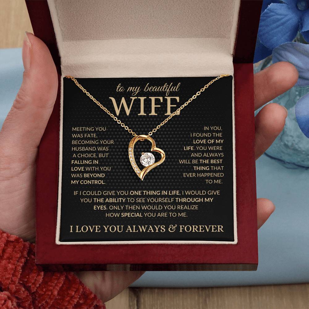 To My Beautiful Wife – Love Knot Necklace