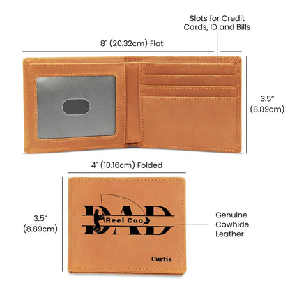 Reel Cool Dad Leather Wallet - Personalized