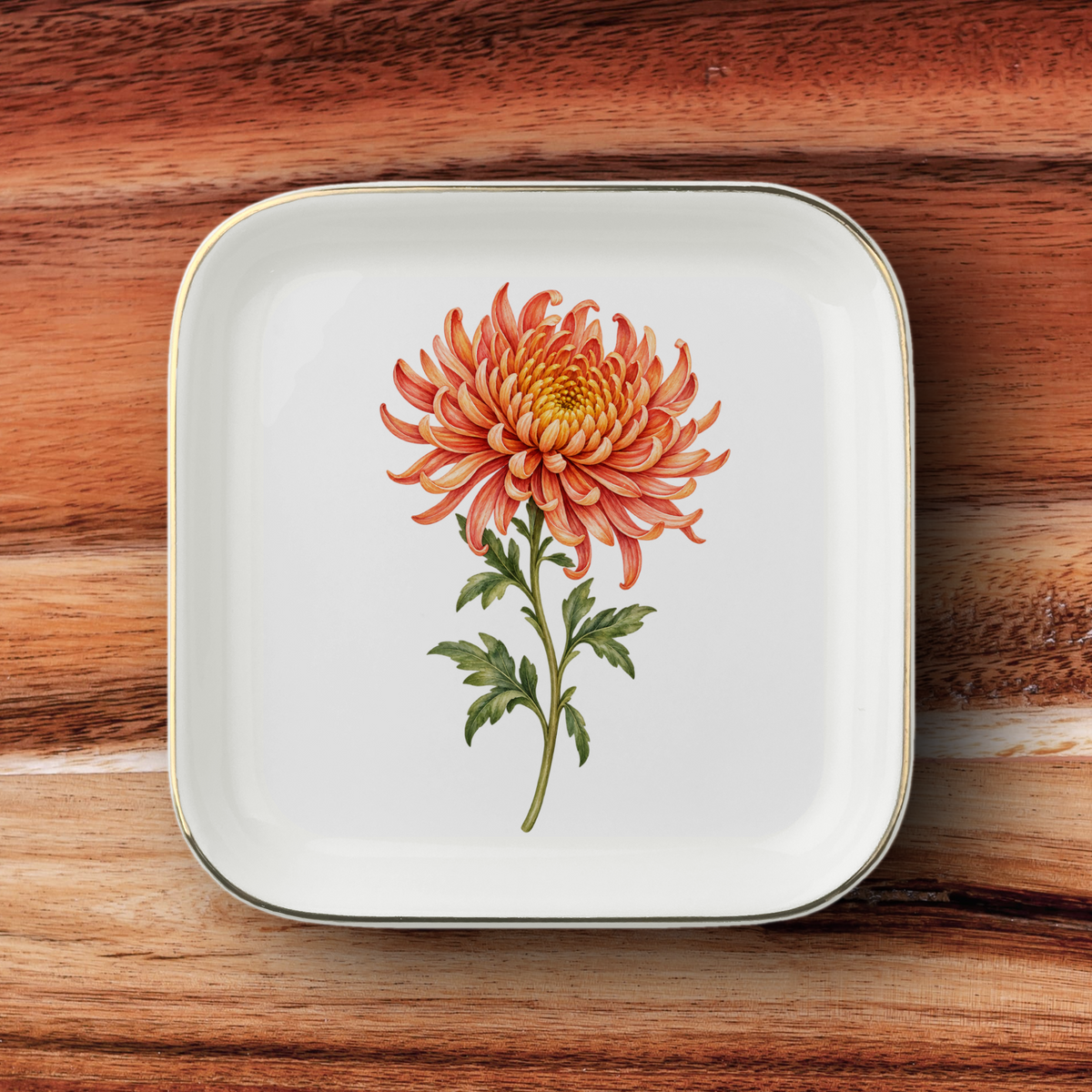Personalized Daughter Jewelry Dish with Birth Flower