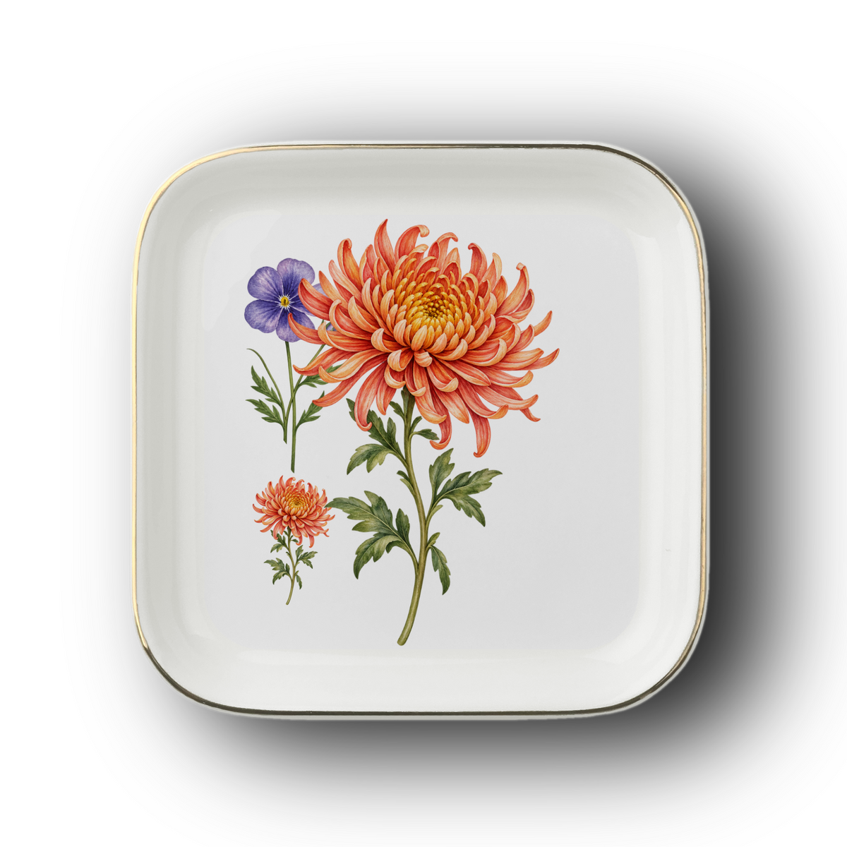Personalized Daughter Birth Flower Jewelry Dish from Mom