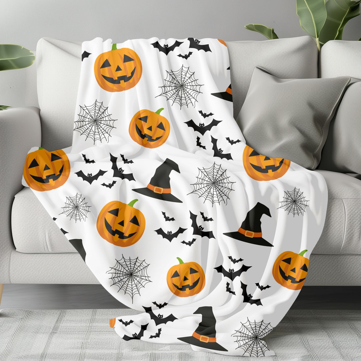 Pumpkins, Witches and Bats Oh My Blanket