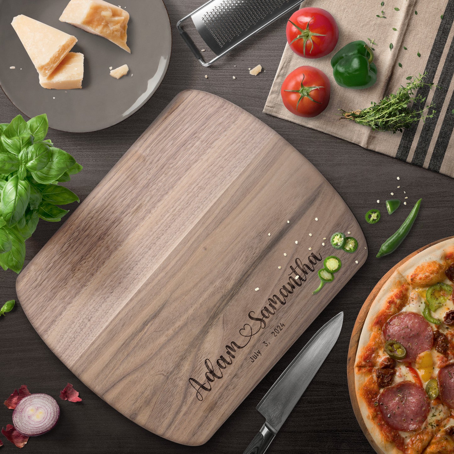 Personalized Couples Cutting Board