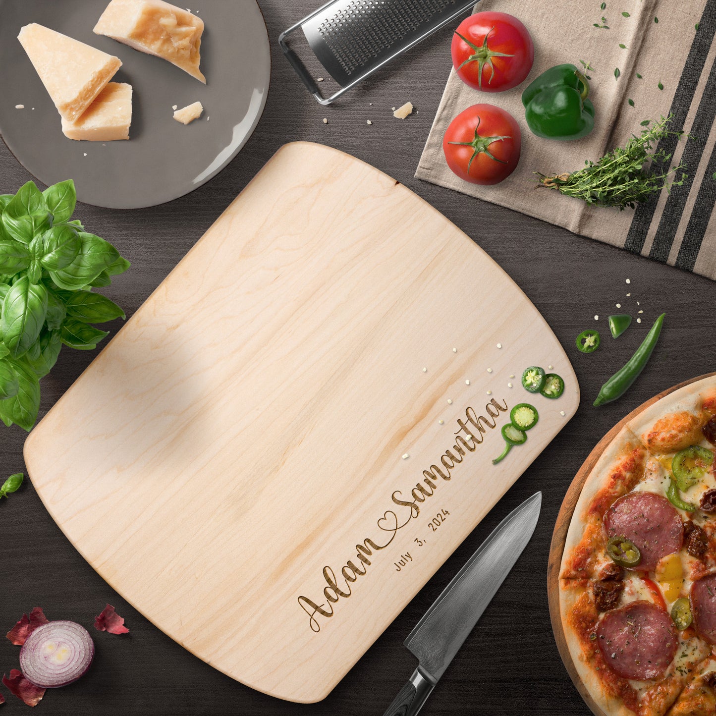 Personalized Couples Cutting Board