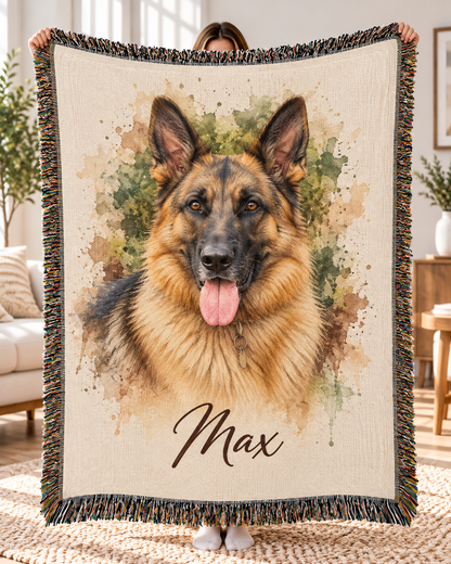 Custom Watercolor Pet Blanket