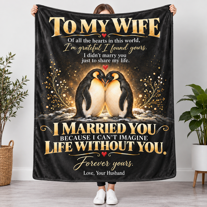 To My Wife – Romantic Love Letter Plush Fleece Blanket | Gift from Husband