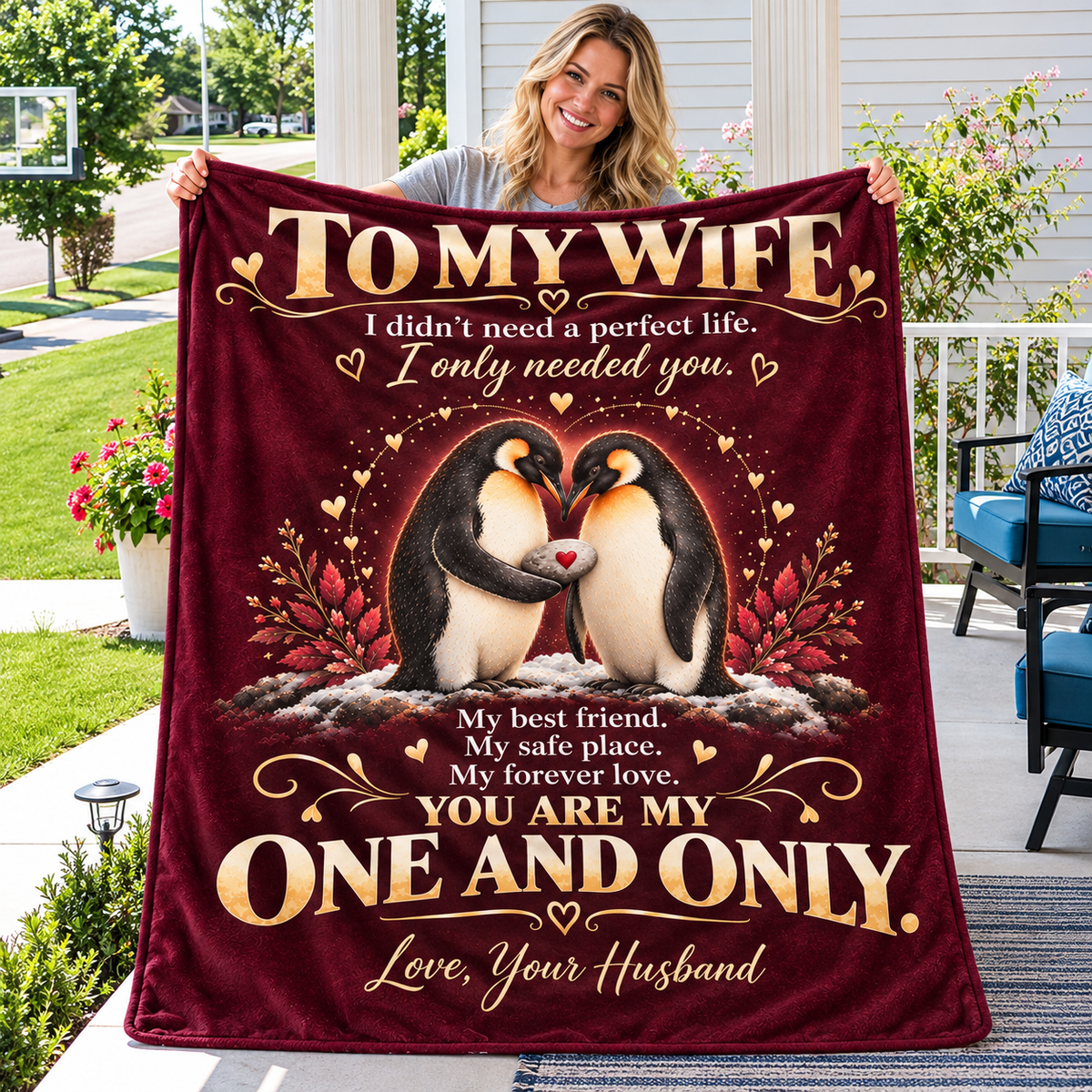 To My Wife – You Are My One and Only Plush Fleece Blanket
