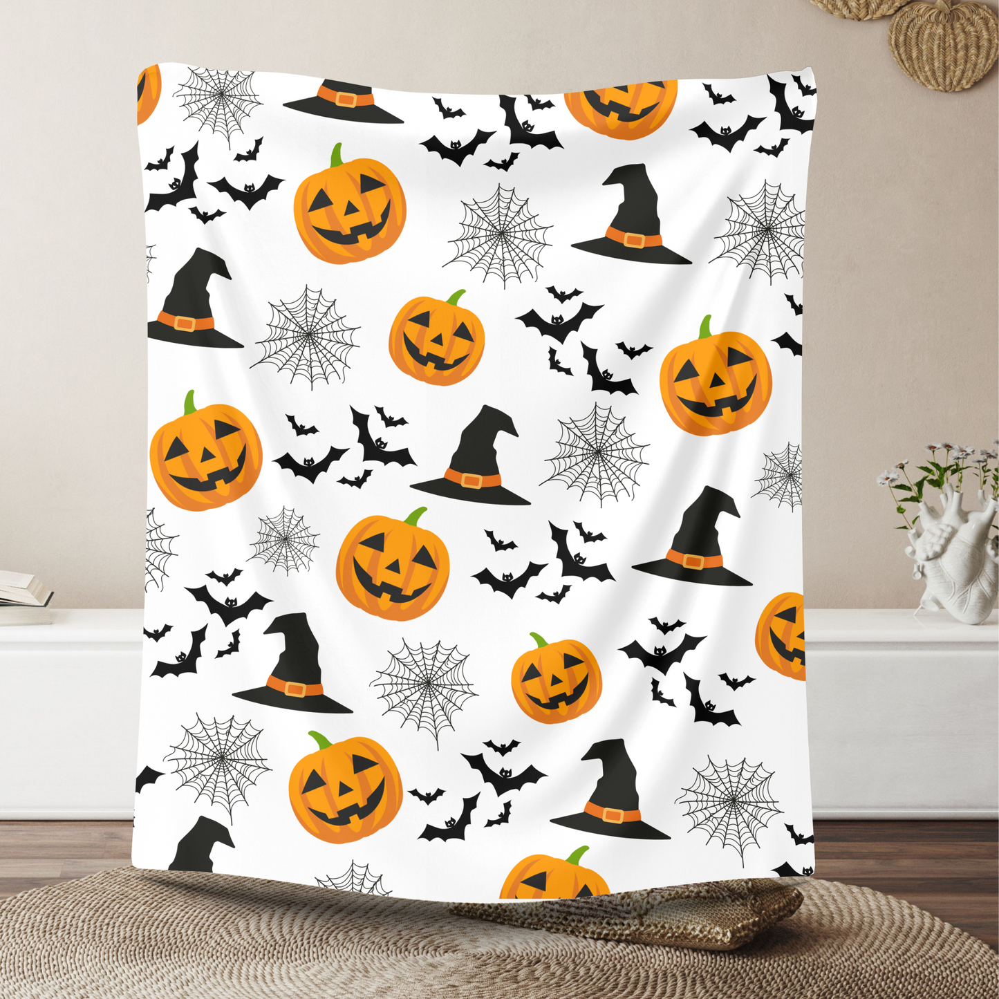 Pumpkins, Witches and Bats Oh My Blanket