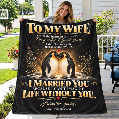 To My Wife – Romantic Love Letter Plush Fleece Blanket | Gift from Husband