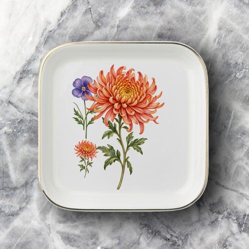 Personalized Daughter Birth Flower Jewelry Dish from Mom