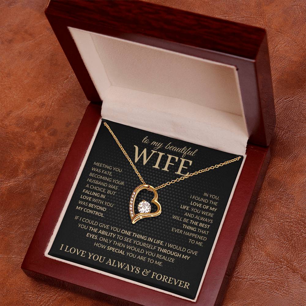 To My Beautiful Wife – Love Knot Necklace