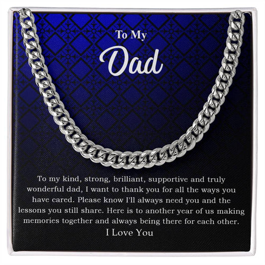 To My Dad | I Love You - Cuban Link Chain