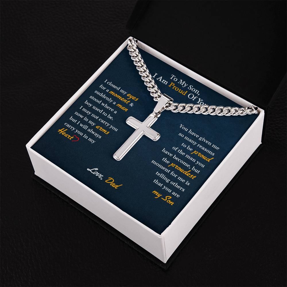 To My Son – “Proud of You” Cuban Link Chain