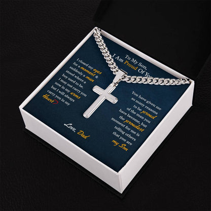 To My Son – “Proud of You” Cuban Link Chain