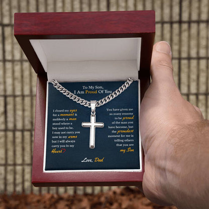 To My Son – “Proud of You” Cuban Link Chain