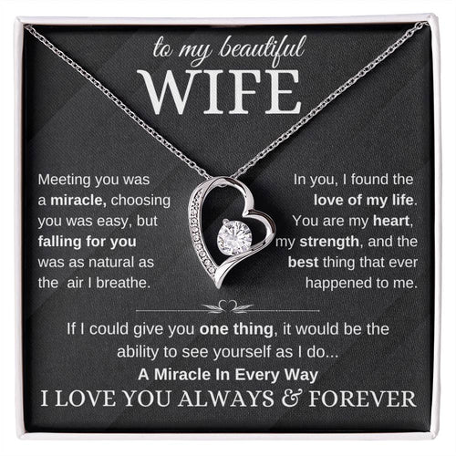 To My Wife – “Miracle in Every Way” Love Knot Necklace