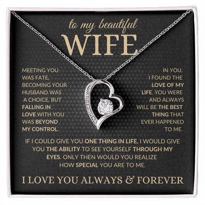 To My Beautiful Wife – Love Knot Necklace