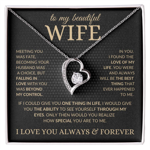 To My Beautiful Wife – Love Knot Necklace
