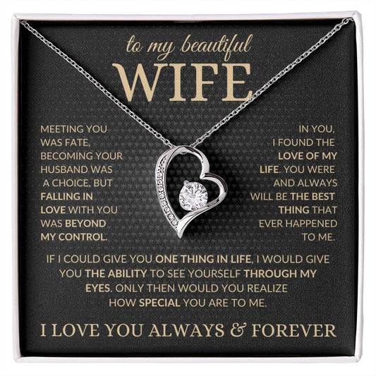 To My Beautiful Wife – Love Knot Necklace