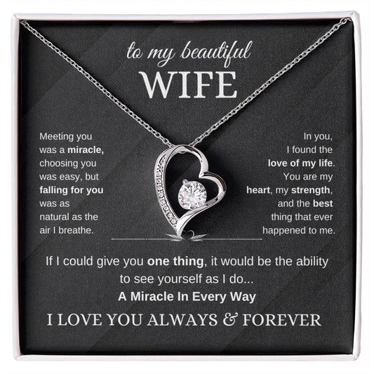 To My Beautiful Wife – “Miracle in Every Way” Love Knot Necklace