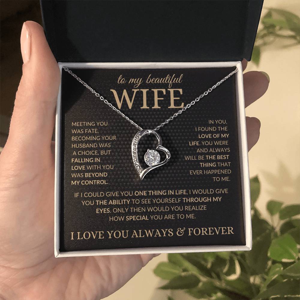 To My Beautiful Wife – Love Knot Necklace