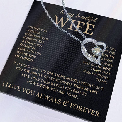 To My Beautiful Wife – Love Knot Necklace