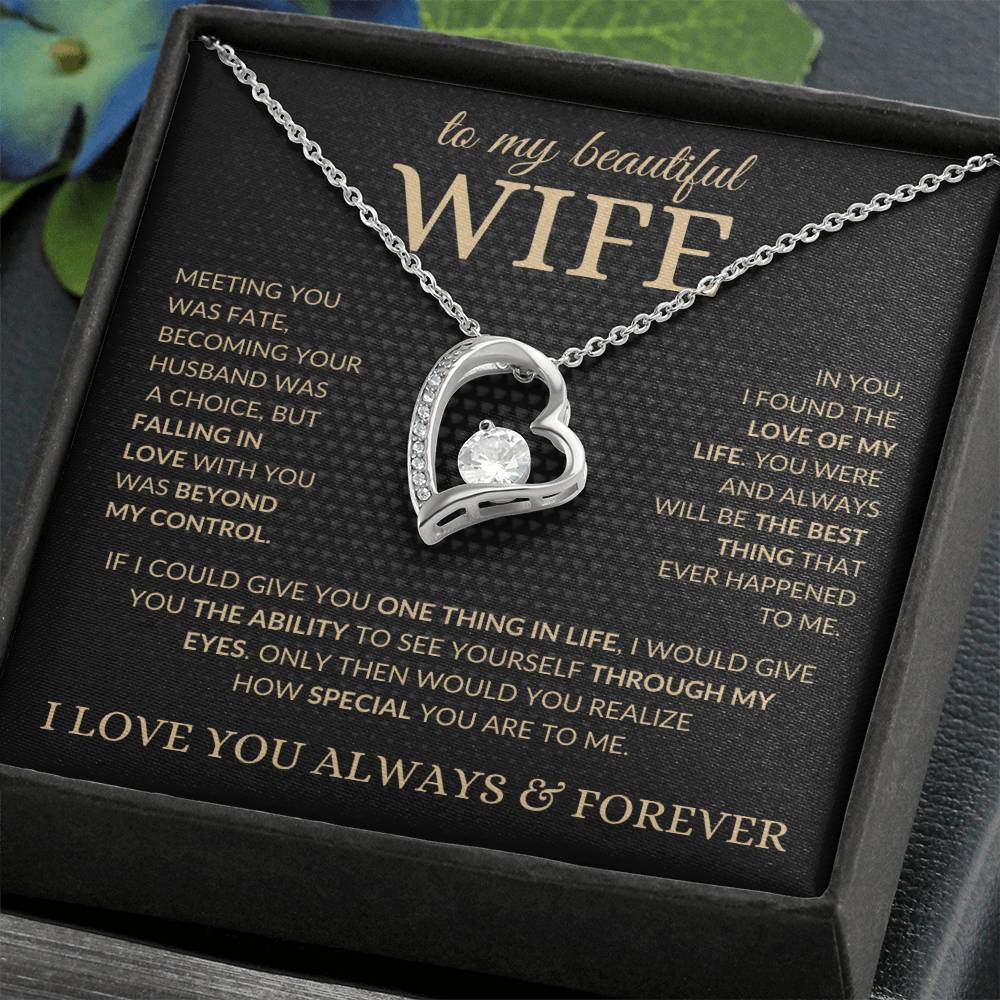 To My Beautiful Wife – Love Knot Necklace