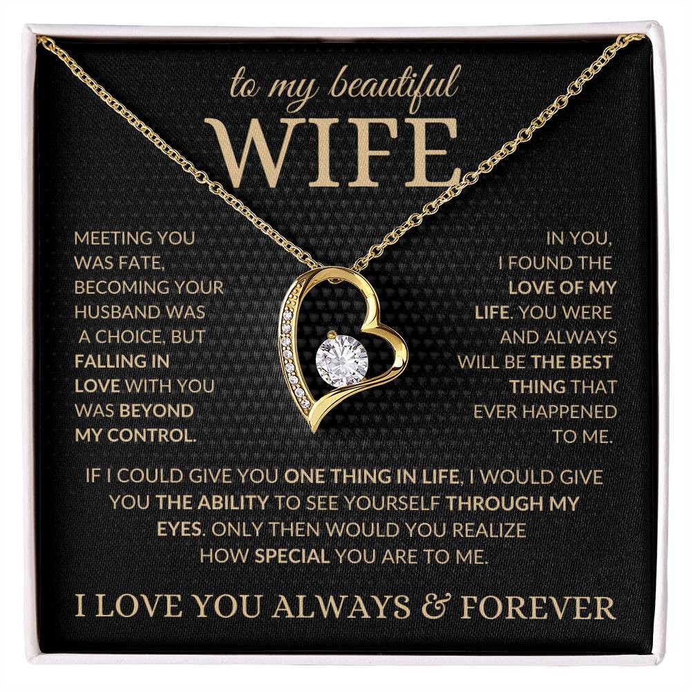 To My Beautiful Wife – Love Knot Necklace