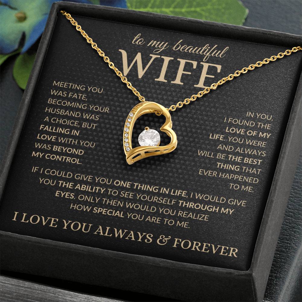 To My Beautiful Wife – Love Knot Necklace